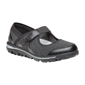 Propet Women Diabetic Mary Jane Shoes - Onalee WAA003J - Grey/Black