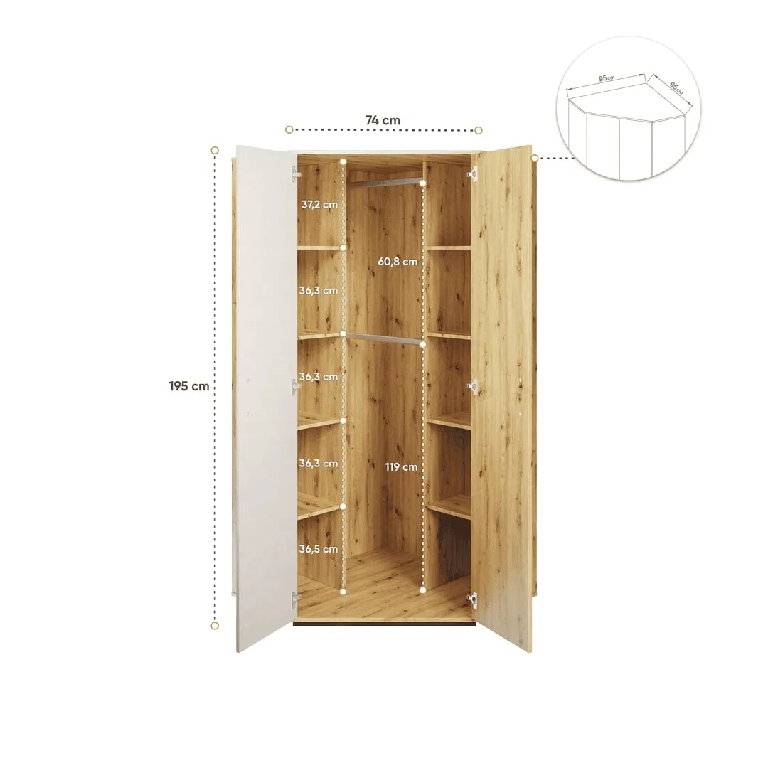 Qubic 01 Corner Wardrobe 95cm