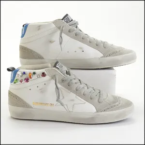 RDC14234 Authentic GOLDEN GOOSE Leather/Suede Mid Star Jewel Sneakers Size 9.5