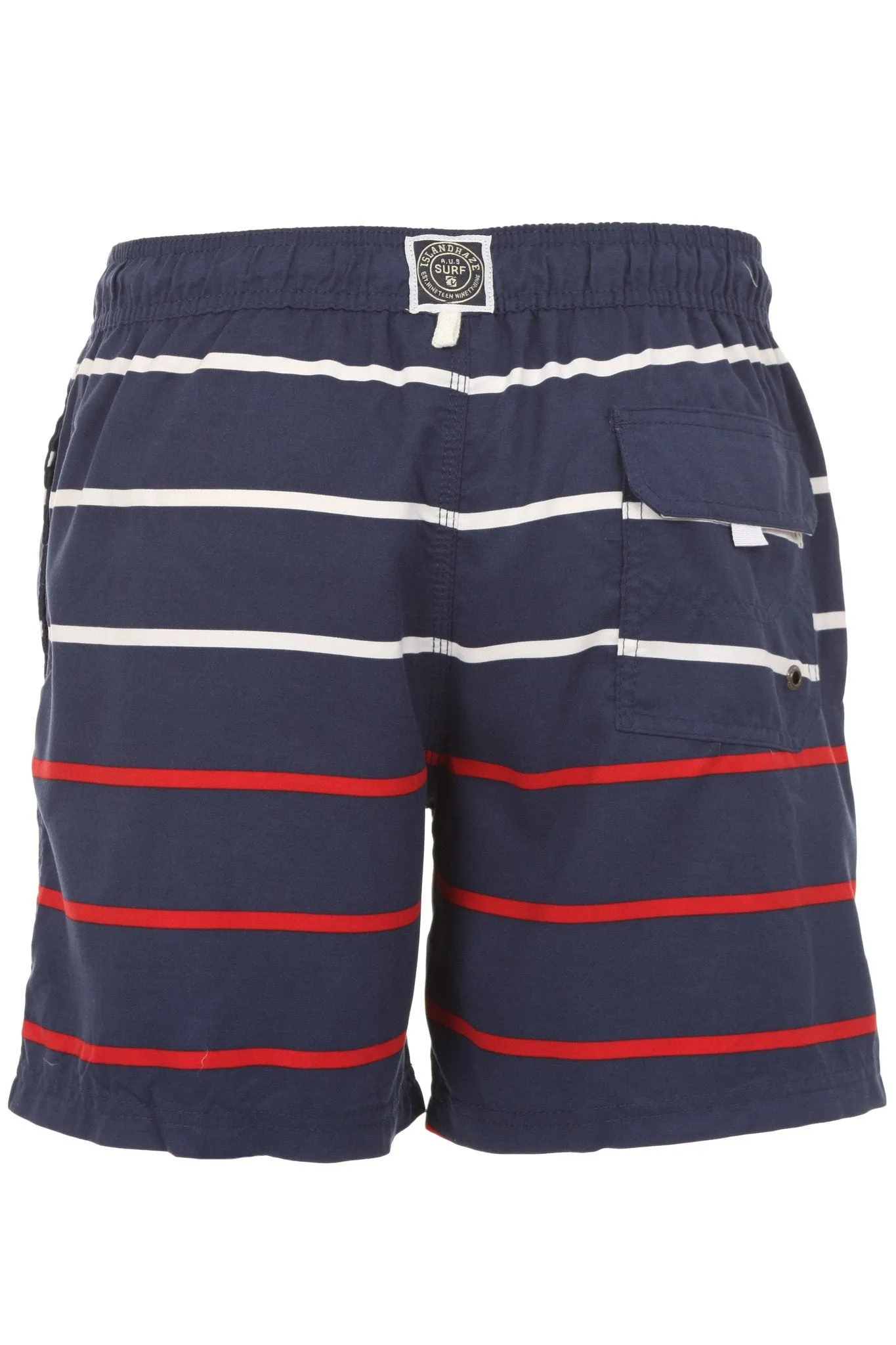 Sakkas Rieyel Short Red White Blue Striped Print Skate Surf Board Short Swim Trunk