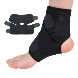 STRAUSS Adjustable Ankle Support Compression Brace, Free Size, (Black)