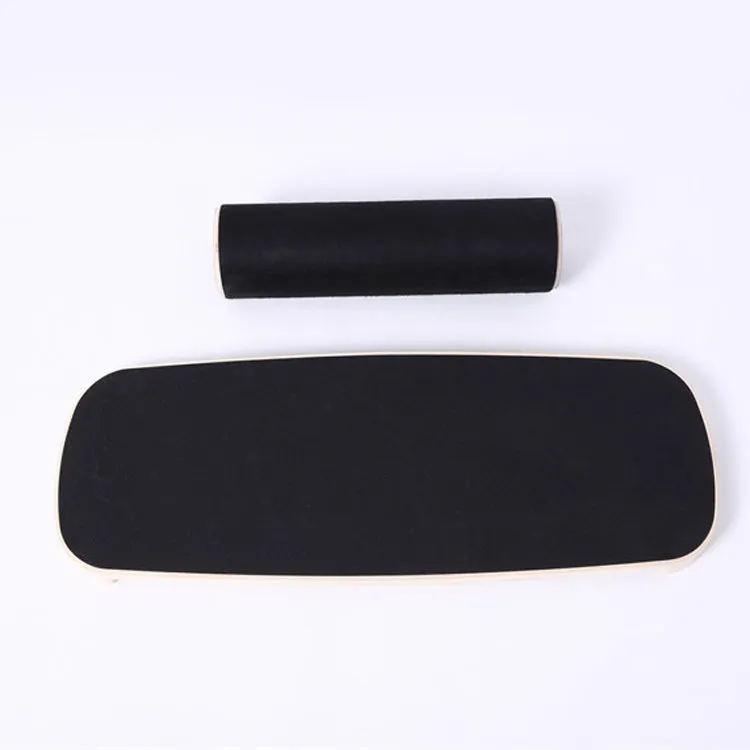 Surfing Ski Balance Board Roller Wooden Yoga Board, Specification: 04B Black Sand