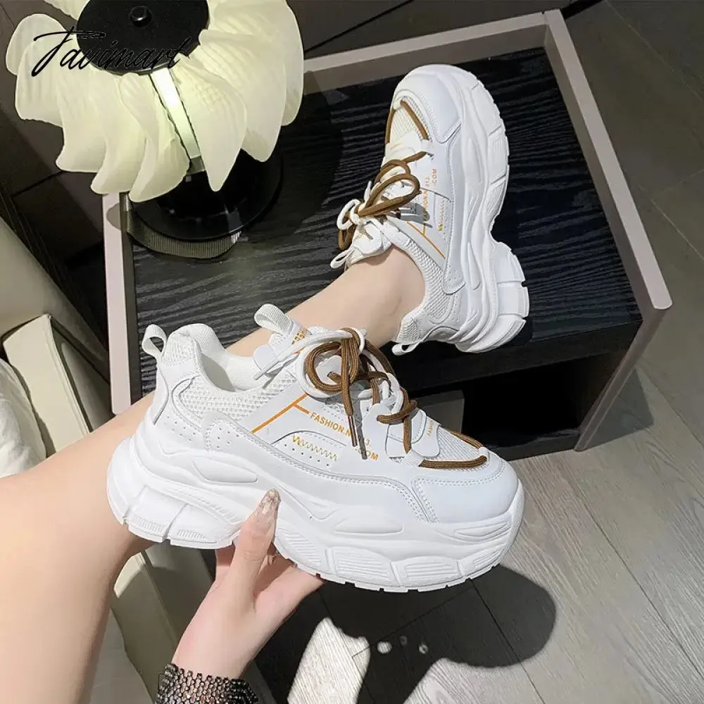 Tavimart New Spring Autumn Women Sneakers Women's Casual Shoes Fashion Chunky Sneakers Woman Thick Sole Sport Jogging Shoes