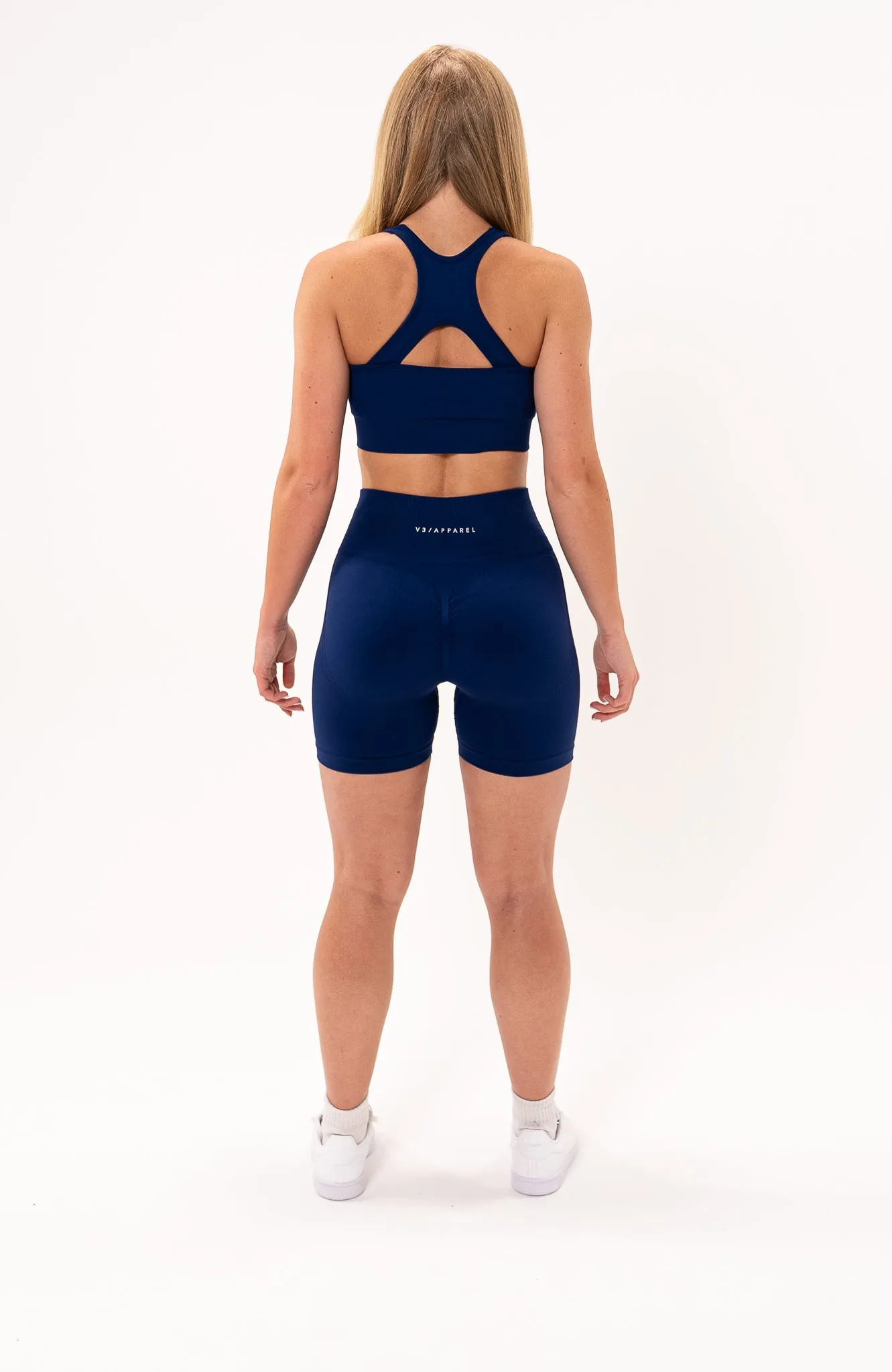 Tempo Seamless Scrunch Shorts & Sports Bra Set - Royal Blue