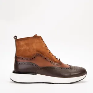 The Regent Brown Leather Wingtip Brogue Men Casual Boot