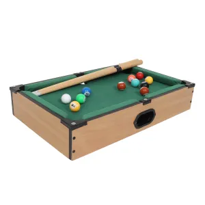 ToyMart Wooden Mini Table Top Snooker Table/Billiard Pool Table Game with 2 Sticks & 16 Balls for Kids