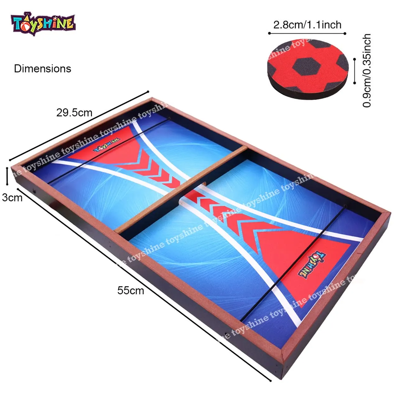 Toyshine 58 cms Fast Sling Puck Game Board String Hockey Toy | Party Game for Adult Parent Kids Children Family - Pine Wood M2