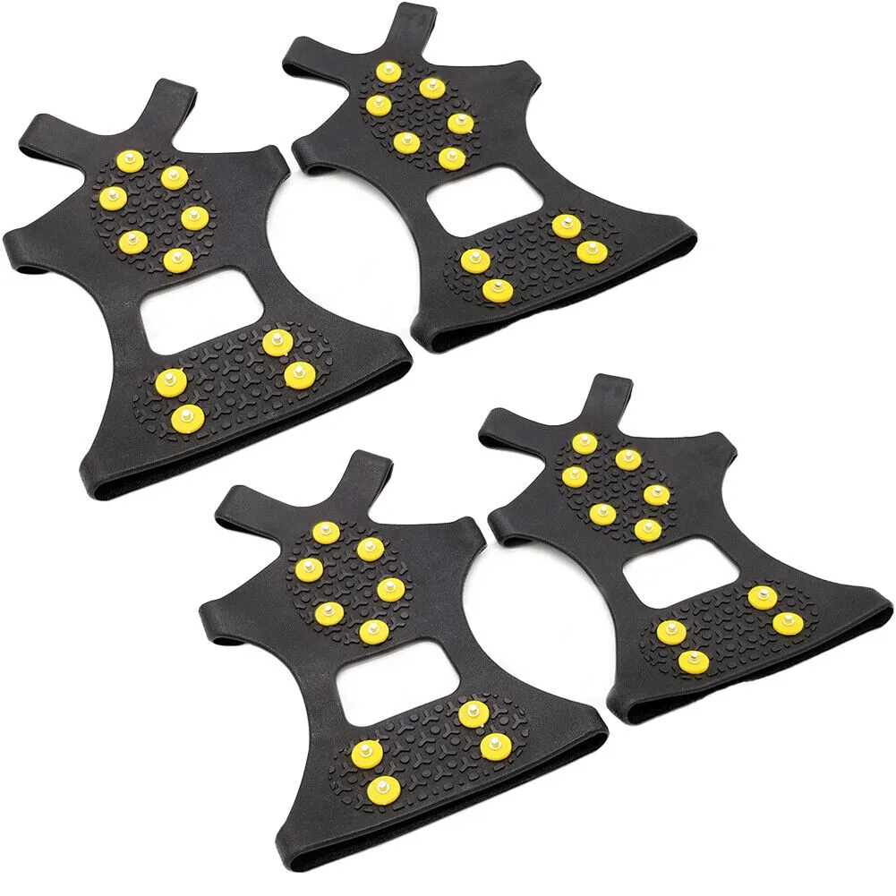 US 1-2 Pairs 10 Studs Ice Cleats Over Shoe Boots Anti Slip Traction Crampons