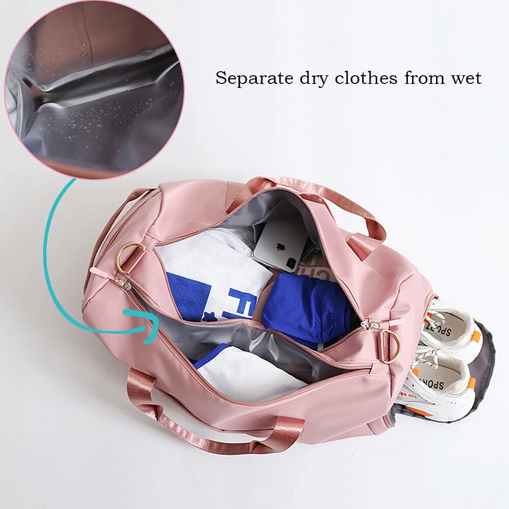 US Sports Gym Travel Duffel Bag Wet Pocket Shoes Compartment Swim Yoga Training