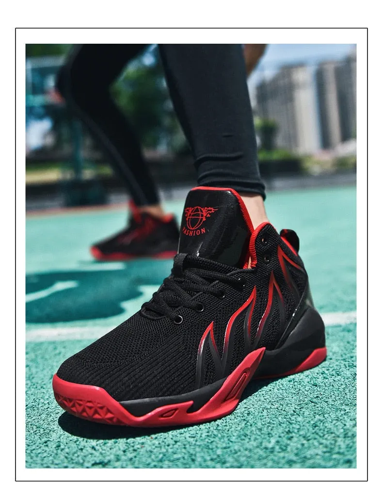 Yeknu Men's Summer New Breathable Mesh Fashion Outdoor Sports Basketball Shoes Student Athletic Sneakers For Men Large Size 36-48