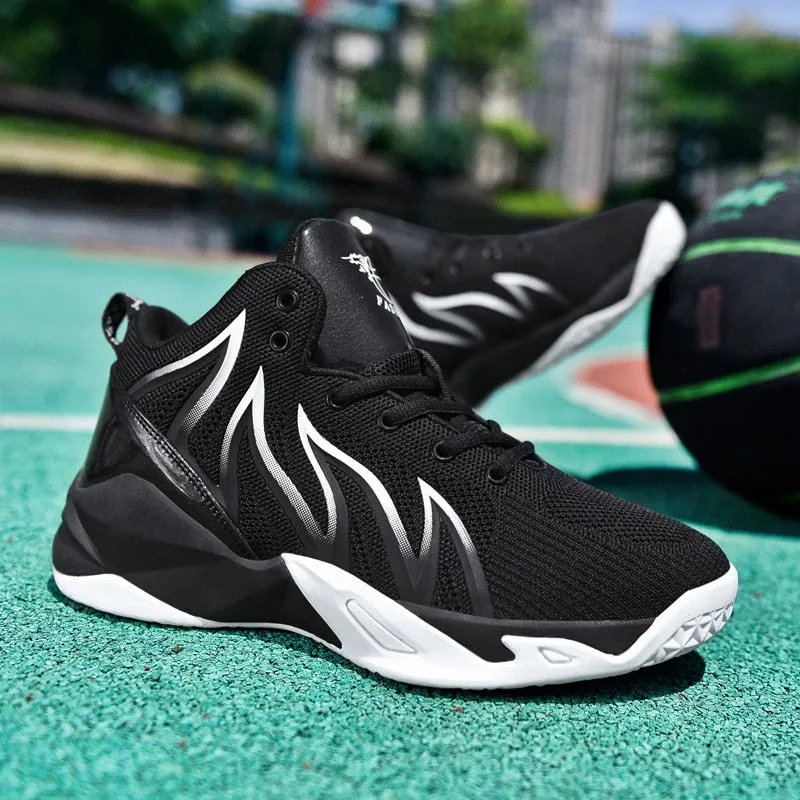 Yeknu Men's Summer New Breathable Mesh Fashion Outdoor Sports Basketball Shoes Student Athletic Sneakers For Men Large Size 36-48