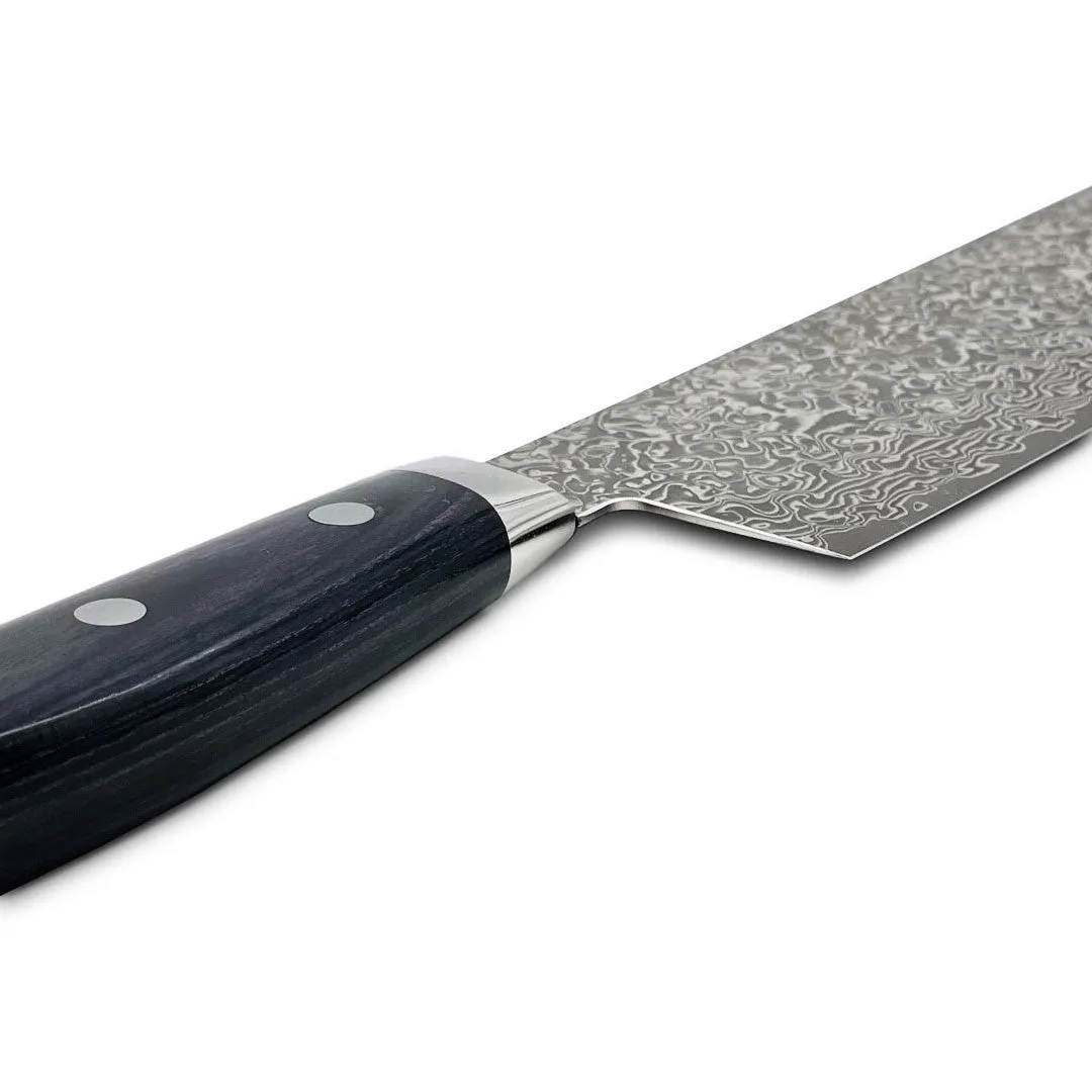 Yoshimi Kato VG-10 Nickel Damascus Nakiri 165mm (6.5") Dark Purple Handle